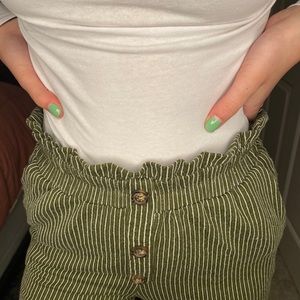 Green striped pants